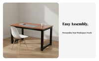 Minimalist Design Computer Desk Thickened Desktop Simple Study Desk Long-Lasting Writing Table Versatile for Students, Professionals, Gamers, Bedroom, Dorm Room, Small Areas