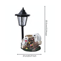 Solar Hare Statue Gift Idea Hare Solar Light Welcome Sign Garden Decor for Pathway