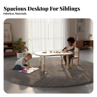 Adjustable Peanut-Shaped Desk Wipe-Clean Desktop for Playroom, Toddlers, Parents