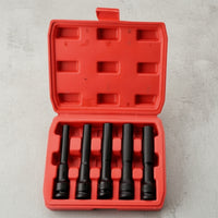 5 Pieces Impact Socket Set with Case Narrow-Wall Socket Set with Case Heavy-Duty Tools for Automotive Repair, Garage