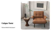 Semi-Circularrear Armchair Italian Inspired Design Accent Chair designer-inspired Plush Cushioning for Adults
