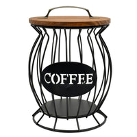 Wire Basket with Front Panel Sturdy Coffee Pod Holder Vintage