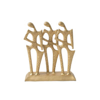 Character Ornament Gold Metal Sculpture Textured Decor for Homeowners