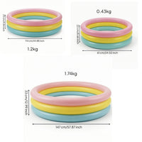 Inflatable Inflatable Wading Pool Soft-Sided Three-Circle Pool Backyard for Garden