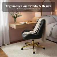 Armless Rolling Computer Chair Adjustable Height Armless Rolling Chair Full-Circle Turn Mechanism Space-Saving for Adults