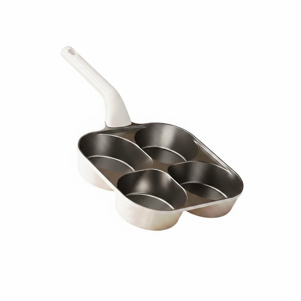 Titanium Ceramic Coating 4-Cup Breakfast Pan Multi-Section Design 4-Cup Breakfast Patties Pan Easy to Clean Nonstick Breakfast Patties Skillet Compatible with Gas and Induction for Home Cooking