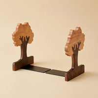 Bookends with Sliding Plates Adjustable Organizer Woodland-Inspired for Desk