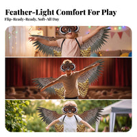 Easy to Wear Owl Costume Set with Mask One Size Fits Most Owl Wings with Eye Mask Lightweight Costume Prop Comfortable for Children, Stage Performance, Carnival