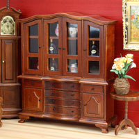 1:12娃娃屋dollhouse微缩家具摆件木质手工艺品欧式收纳展示柜子