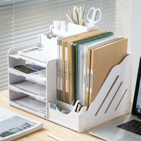 Multi-Layer Desktop File Organizer Rack, Stackable Document Storage for Office, Paper Filing Tray for Students 2 Layers