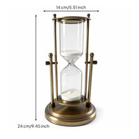 Hourglass with Metal Stand Decorative Tabletop Hourglass Sand Clock Desktop Sand Watch Elegant for Home Decor, Office