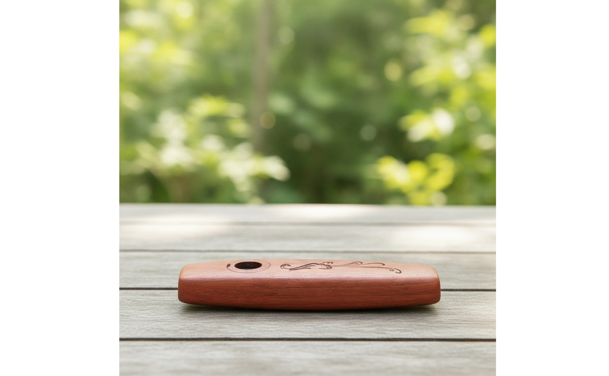 Engraved Wooden Kazoo Polished Kazoo Compact Wind Instrument Lightweight for Beginners, Casual Practice