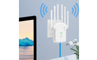 External Antennas 6-Antenna Repeater WPS Button Wall-Mounted Extender Compact Range Extender Rounded Body