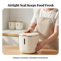 Food-Grade Material Rice Storage Container Large Capacity Rice Storage Bin Single-Press Access Lid for Kitchen, Countertop