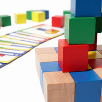 60 Pieces Colorful Wooden Cube Blocks Learn While Playing 3D Brainteaser Blocks Develops Logical Thinking Spatial Reasoning Toy Hand-Eye Coordination for Children, Preschoolers, Toddlers, Home, Classroom, Daycare