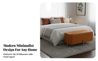 Rectangular End-of-Bed Stool Sturdy long-lasting Upholstered Bench Easy Assembly