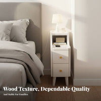 Slim Gap Cabinet Space-Saving Design Nightstand Safe Rounded Edges for Dorm Room