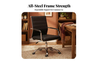 Wheeled Desk Chair with Armrests Height Adjustable Office Furniture Ergonomic Design Support for Students, Workspace
