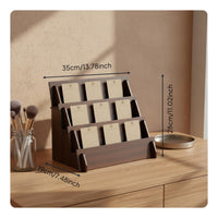 Wooden Card Display Solid Wood Wooden Greeting Card Holder Space Saving Stepped Countertop Organizer for Retail Counter, Office Desk