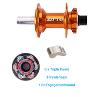 ZTTO Bicycle 4-Bearing Hub 120 Ratchet Quick Release Thru Axle Aluminum Alloy Mountain Bike Hub HG Freehub