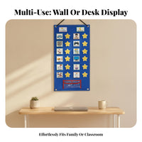 Hook-and-Loop Visual Schedule Chart Card Storage Pocket Picture Schedule Planner Foldable Daily Routine Chart Textile for Home, School