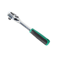 3/8-Inch Ratchet Wrench with Sockets Cushioned Ratchet Wrench Chrome Tool Comfortable Grip for Diyers, Mechanics, Cyclists, Workshop, Tight Confined Areas, Two-Wheeler Maintenance
