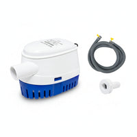 Built-in Buoyant Actuator Switch Automatic Bilge Pump ABS Shell Submersible Bilge Pump Hose Kit Included