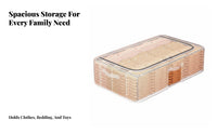 Wheeled Storage container Transparent frame Underbed Box debris-proofresistant for Bedroom, Closet