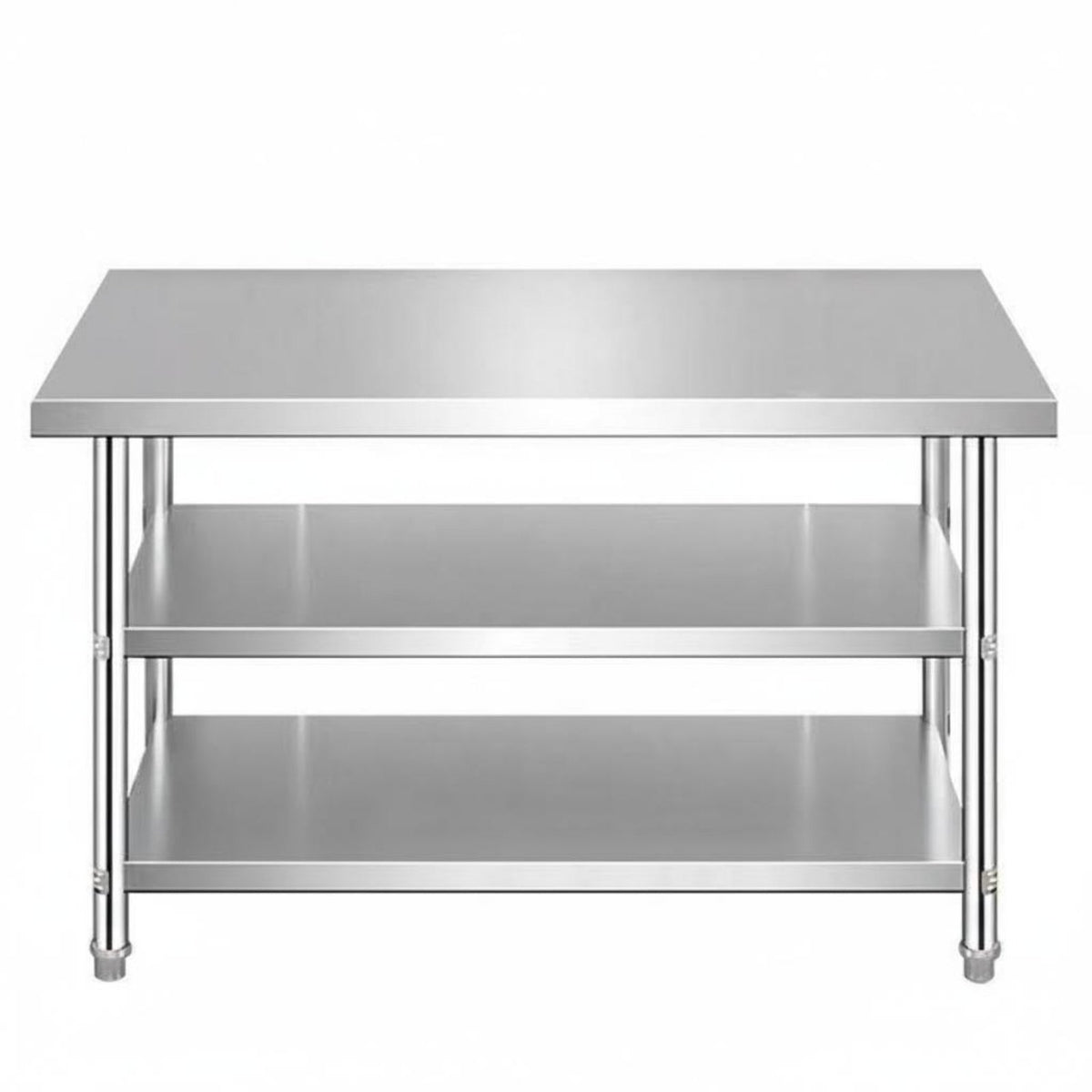 1 Piece Commercial Kitchen Prep Table Extra Thick Stainless Steel Work Sturdy Table Superior Stability Utility Workbench Suitable for Restaurant Bakery Caterers Cafeteria Laundry Room