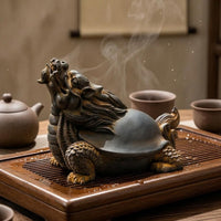 Chinese-Design Dragon-Turtle Ornament Reclining Design Dragon-Turtle Figurine