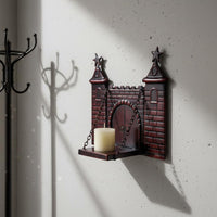 Castle Wall Sconce 3D Effect Gothic Candle Holder Distressed Finish for Bar