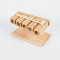Wood Block Mallet Set Sturdy with Striker Stick Hollow Body Slotted Wood Block Musical Instrument One-Piece Design