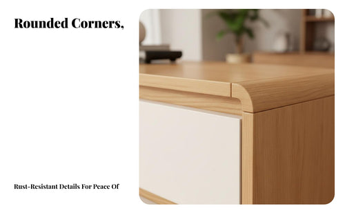 Sturdy & Strong Build Modern Wooden TV Stand Easy Cable Management Wooden TV Console with Storage Handleless Design Minimalist Media Cabinet with Storage Rounded Safety Corners for Bedroom