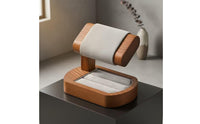 Watch Stand with Lumber-Grain baseGrain Watch Display Stand Padded Wristwatch Display Holder for Retailers, Showcase, Countertop, Dresser