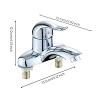 Bathroom Faucet, Double Hole Basin Tap, Brass, Rustproof