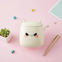Devil Desk Trash Can Cartoon Small Storage Container Horned