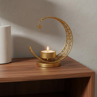 Moon and Star Candle Stand Romantic Look Moon Candle Holder Warm Radiance