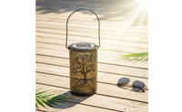 Hollow Tree Lantern Waterproof Iron Hanging Yard Light Metal for Patio