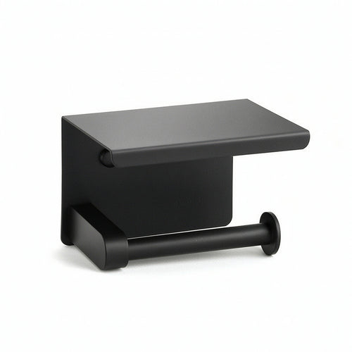 Bathroom Tissue Holder with Shelf Space-Saving Hardware Modern for Powder Room