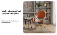 Upholstered Rotating Armchair Comfortable Seating Dining Chair Luxury Stylish High-Resilience Padding for Residents, Restaurant