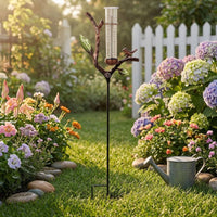 Solar Rain Gauge Ornamental Garden Ornament Easy to Read