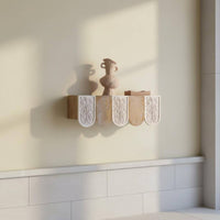 Decorative Wall Cabinet Floral Relief Wall-Mounted Wooden Cabinet French-Design