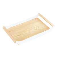 Wooden Rectangular Serving Tray with Handles for Bread and Snacks