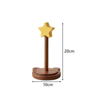 Star Top Tissue Storage Area-Saving Wooden Paper Roll Stand Polished Finish