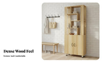 Modern Design Foyer Partition Shelving Unit Multi-Functional Freestanding Divider with Shelves Space-Saving Entryway Cabinet Open-Shelf Display for Homeowners, Apartment Dwellers, Families, Hallway, Living Room, Office, Bedroom