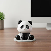 Miniature Size Cute Panda Figurine Detailed Craftsmanship Resin Panda Ornament Creative Styling House Decoration for Children, Students, Car Dashboard, Desktop, Bookshelf