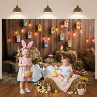 Easter Photo Backdrop 210x150cm Spring Garden Background Cloth Bright Colors Photography Backdrop for Parties, Home