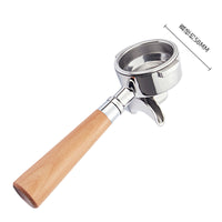 Aibao/E61 Coffee Machine Handle 58mm Stainless Steel Bottomed Single/Double Spout Wooden Handle Modification