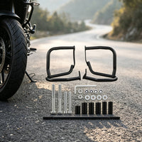 Motorcycle Matte Black Motorcycle Engine Guards Heavy-Duty with Mounting Hardware for Motorcyclists, Riders, Street, Garage