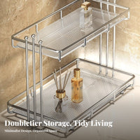 2-Tier Vanity Shelf Space Saving 2-Tier Standing Shelf adaptable Use for Renters